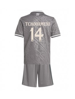 Billige Real Madrid Aurelien Tchouameni #14 Tredjedraktsett Barn 2024-25 Kortermet (+ Korte bukser)